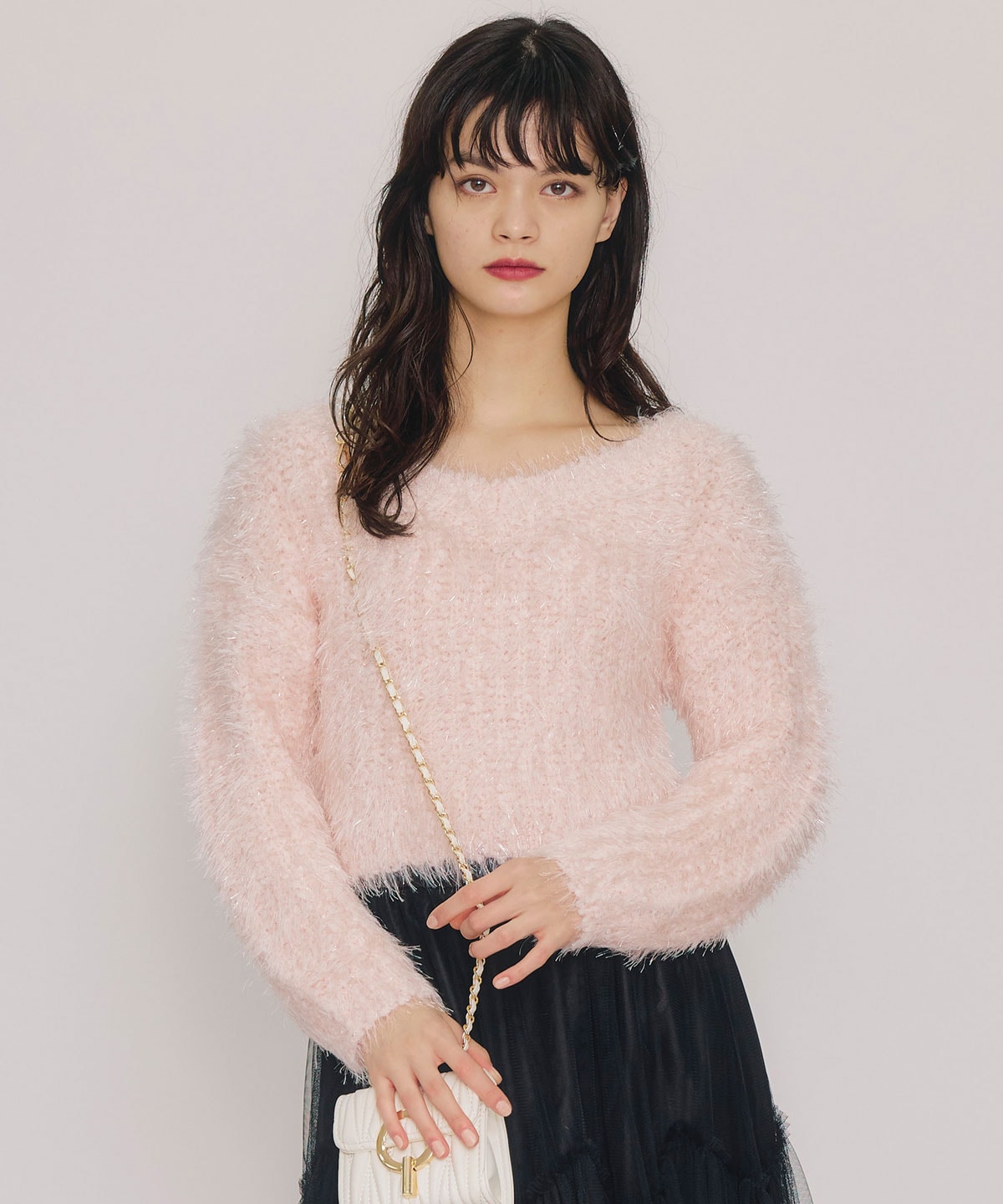 ブークレラメシャギーニットプルオーバー