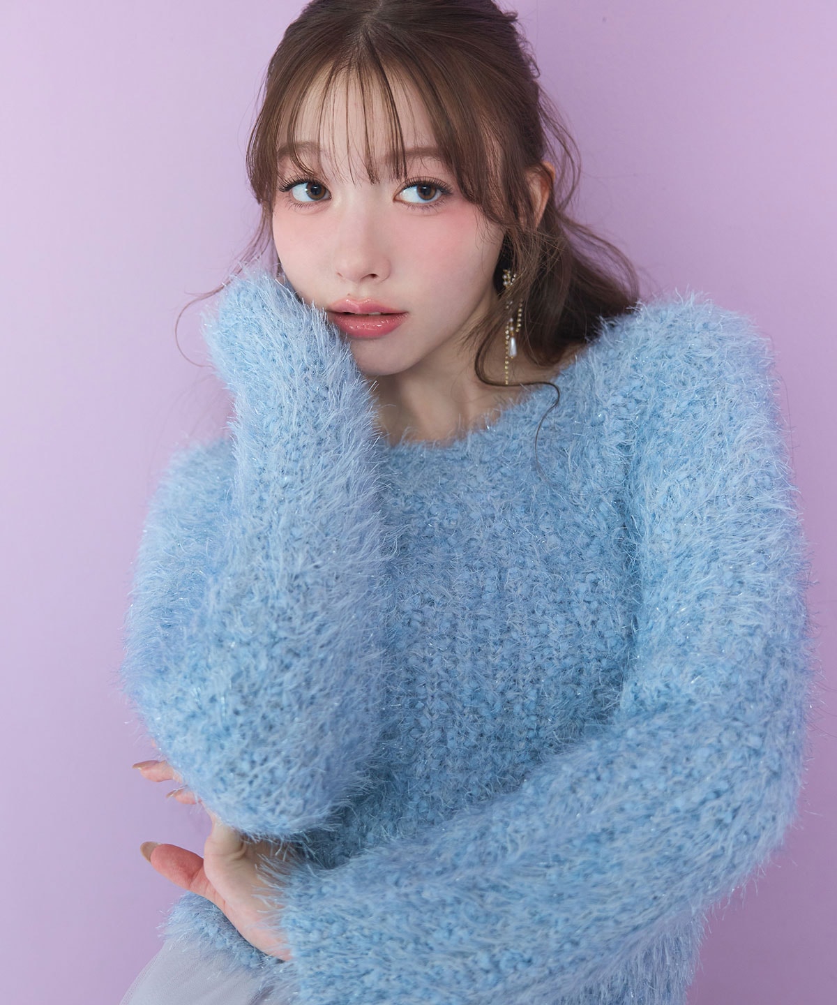 ブークレラメシャギーニットプルオーバー