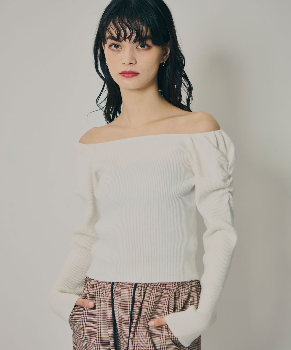 4wayリブニットトップス