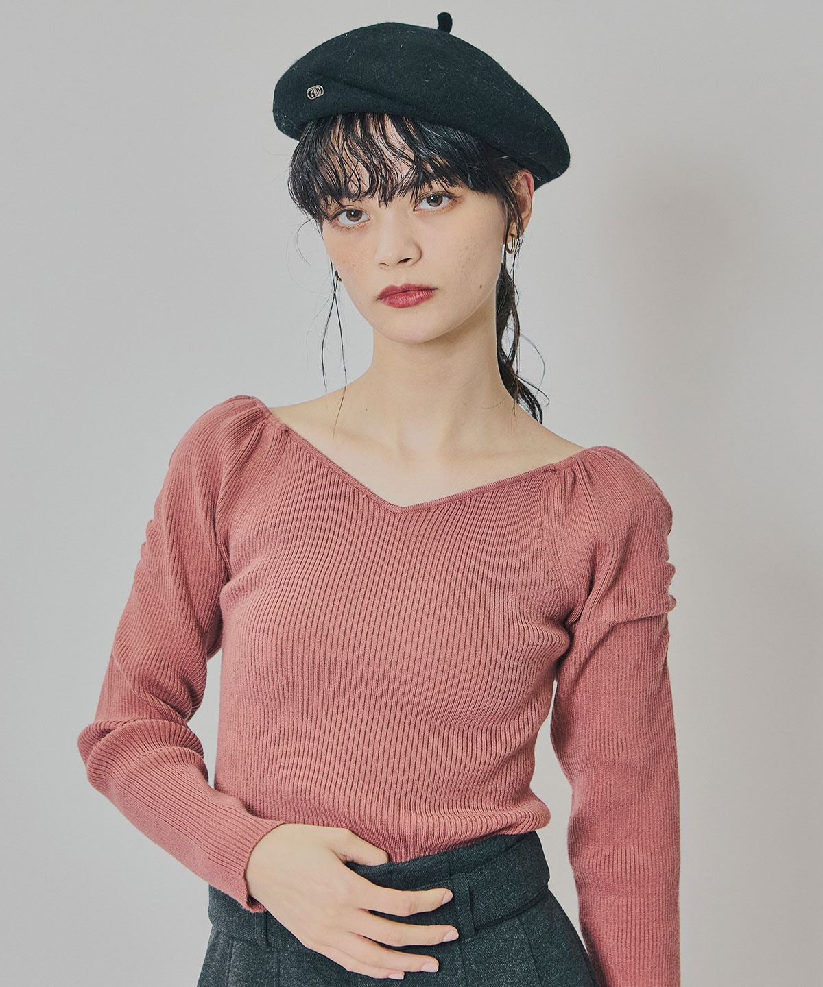 4wayリブニットトップス