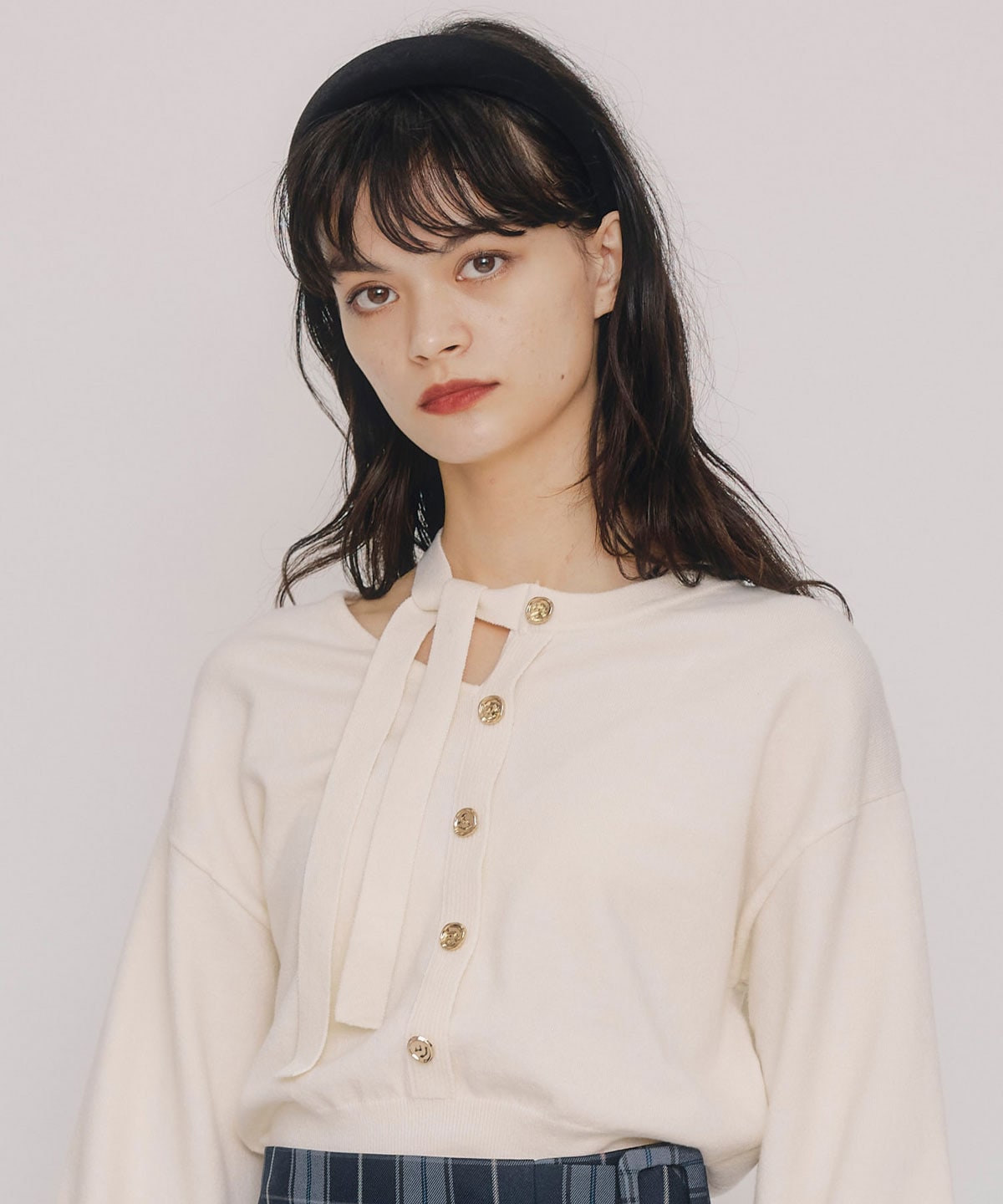 アシメカットデザインニットプルオーバー