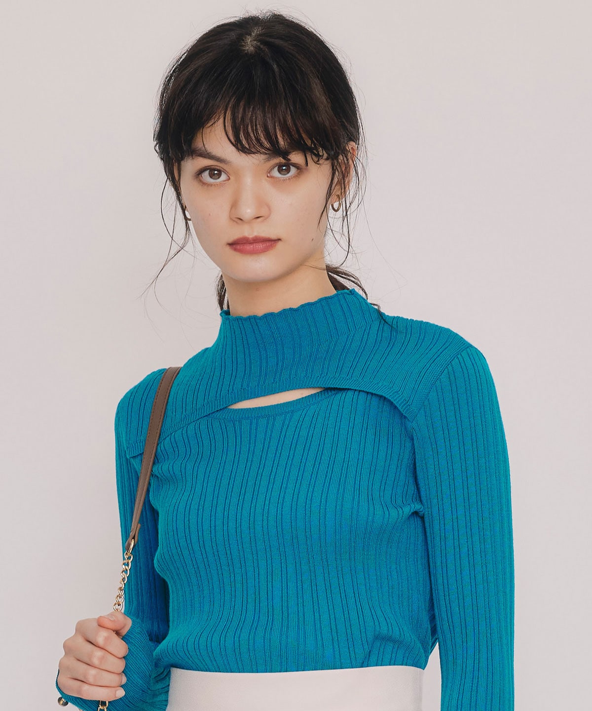 レイヤードデザインランダムリブニットプルオーバー