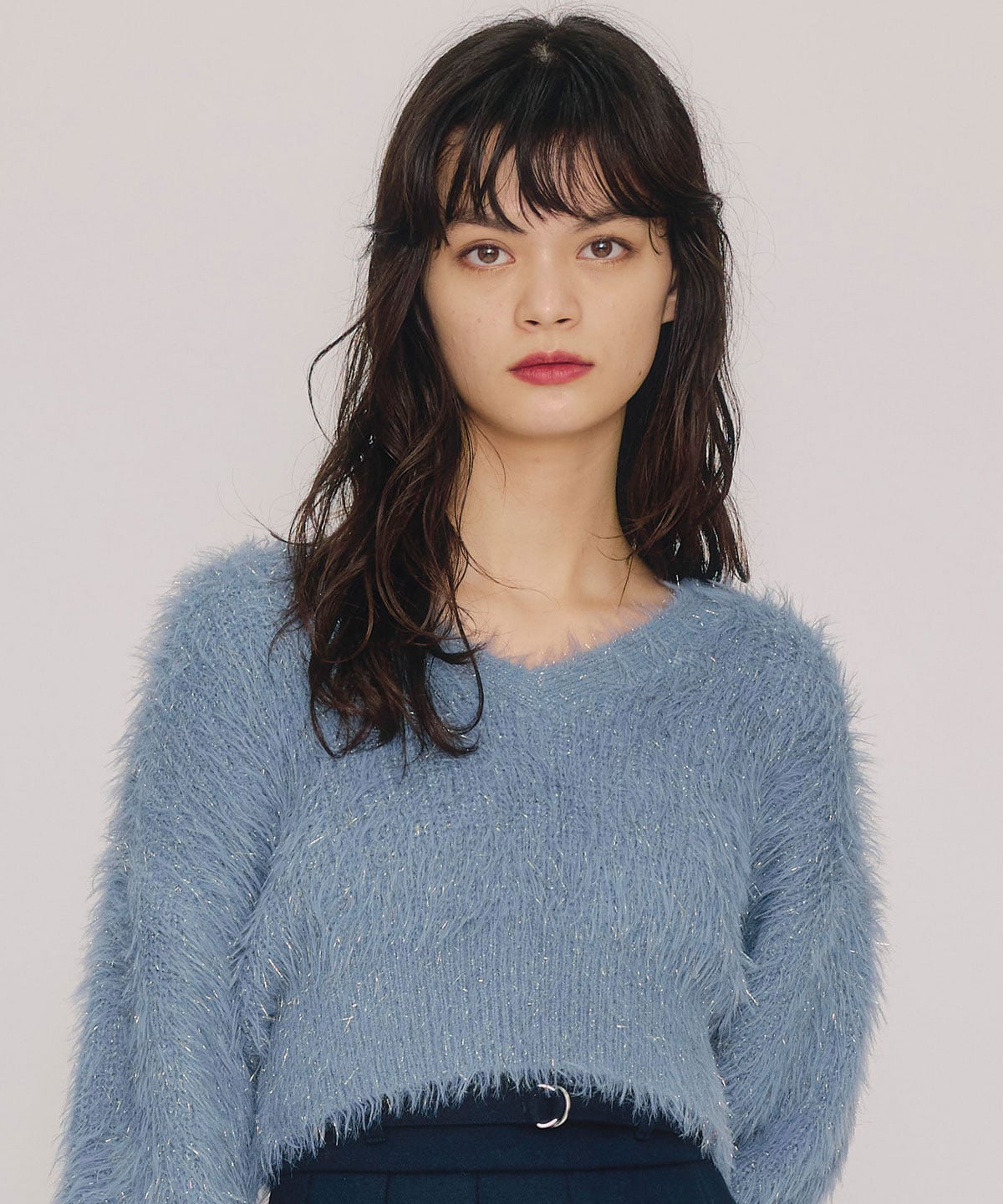 ラメシャギーニットプルオーバー