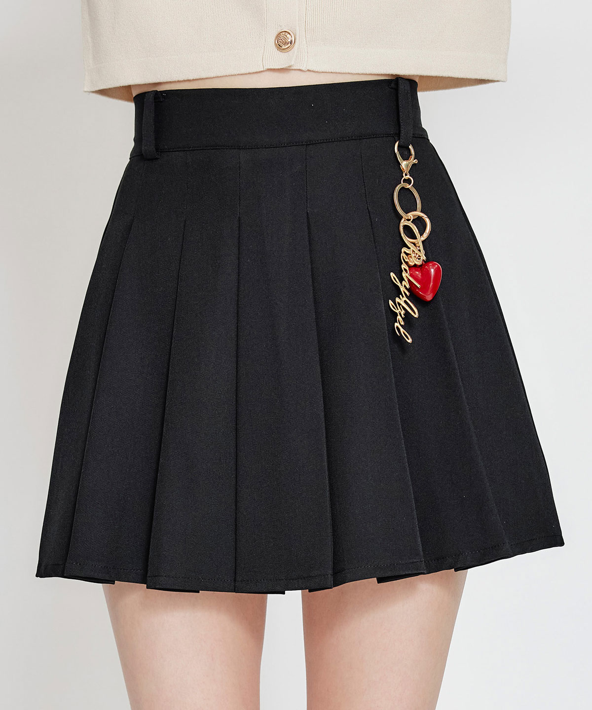 REDYAZEL×ハートチャームプリーツミニスカート
