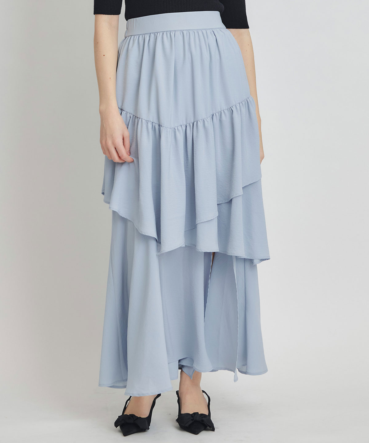 エアリーティアードロングスカート