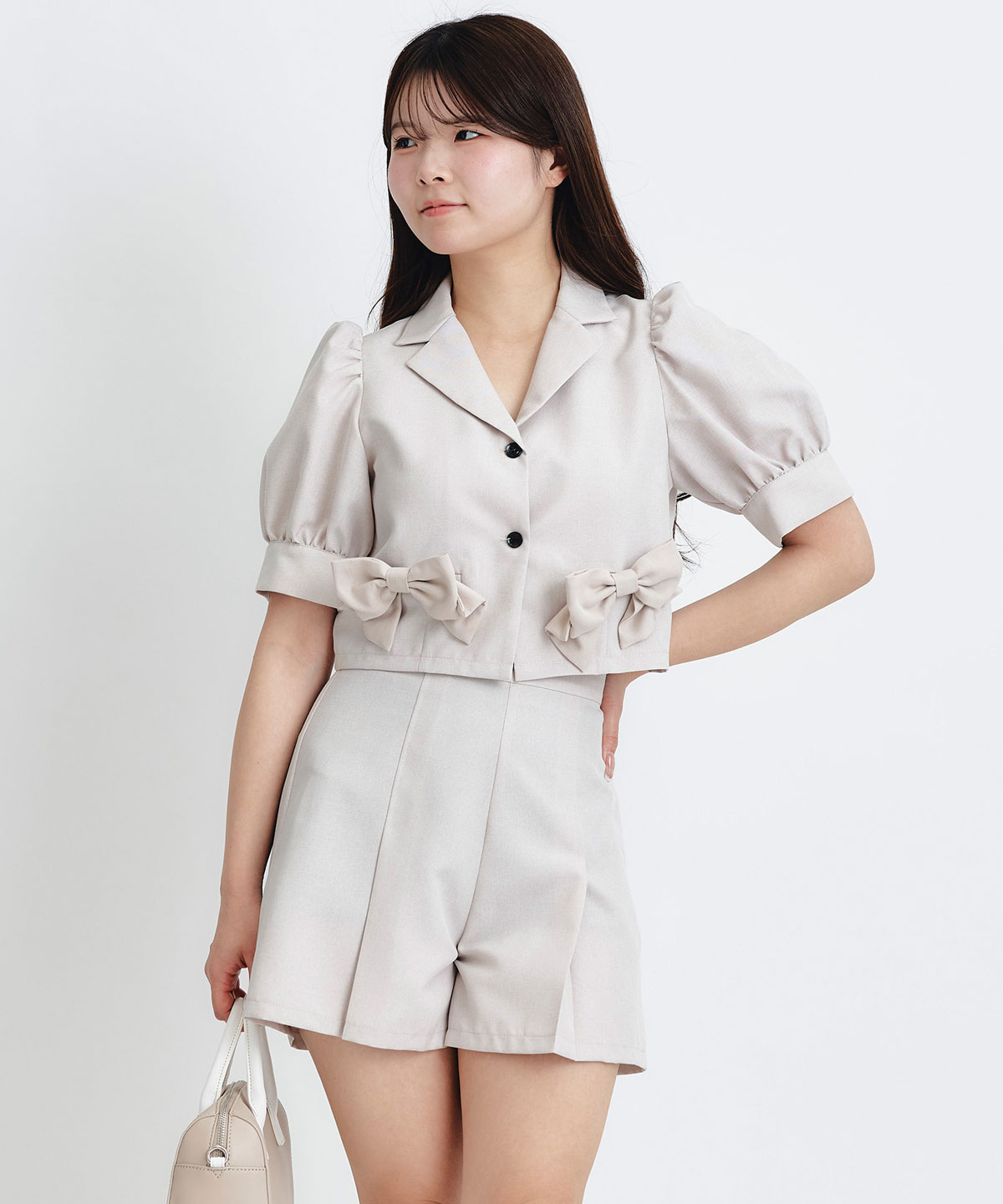 マルチリボンジャケット×ショートパンツセットアップ