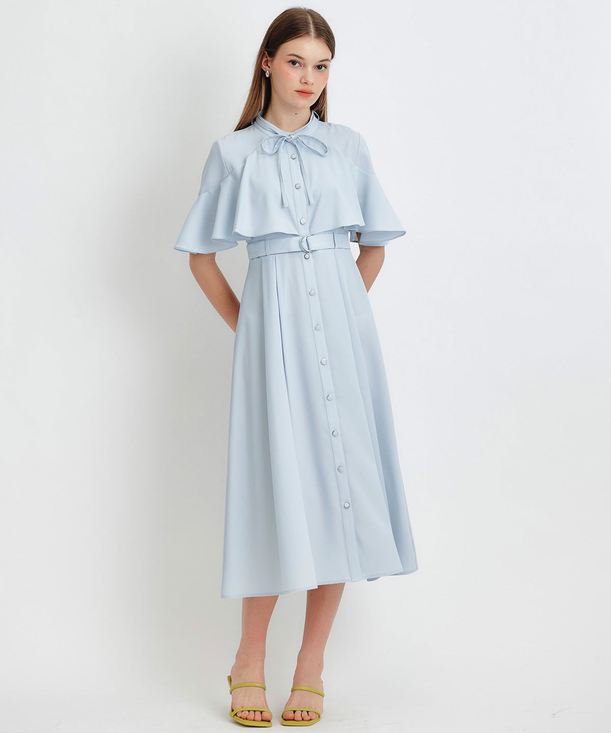 ケープフレアロングワンピース