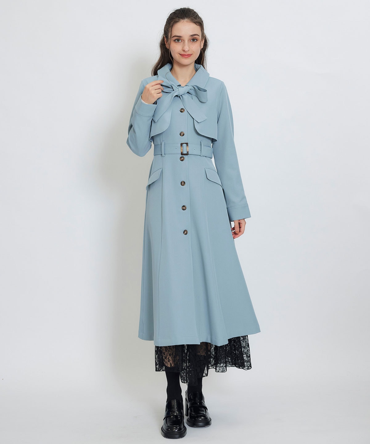 2WAYレイヤードライクリボントレンチコート