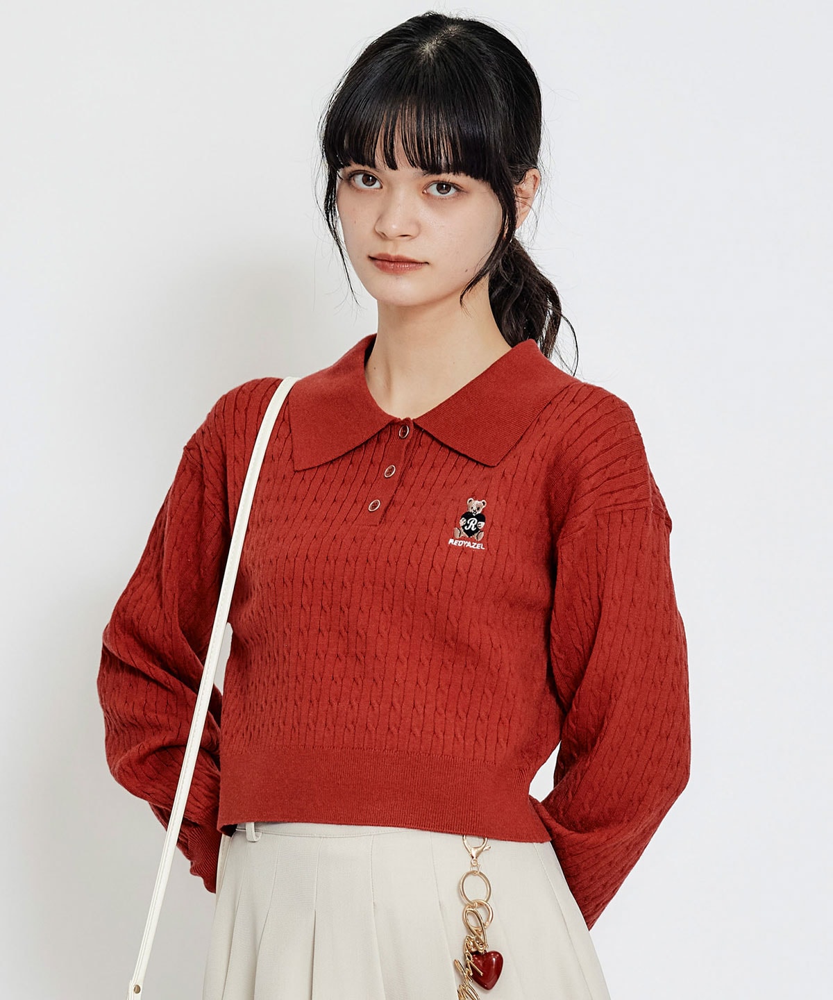 【2/13(金) 昼12時発売開始】Azelyハートミニケーブルポロニット