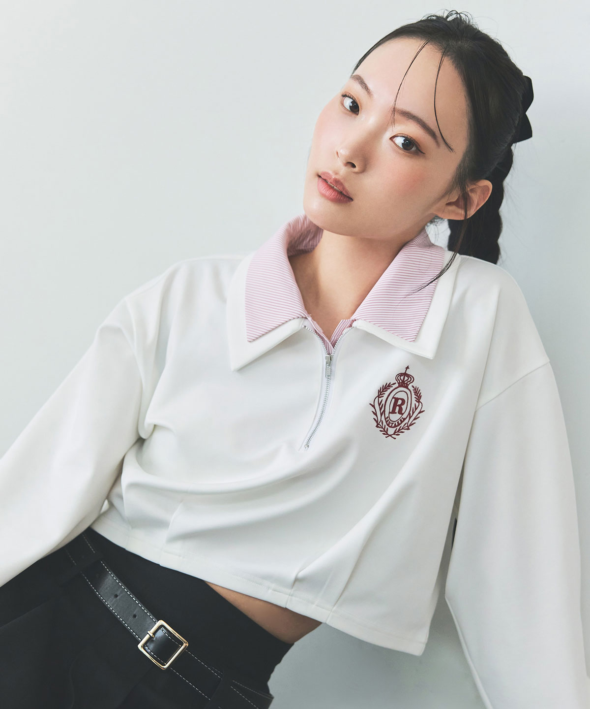 エンブレムダブルカラーカットプルオーバー