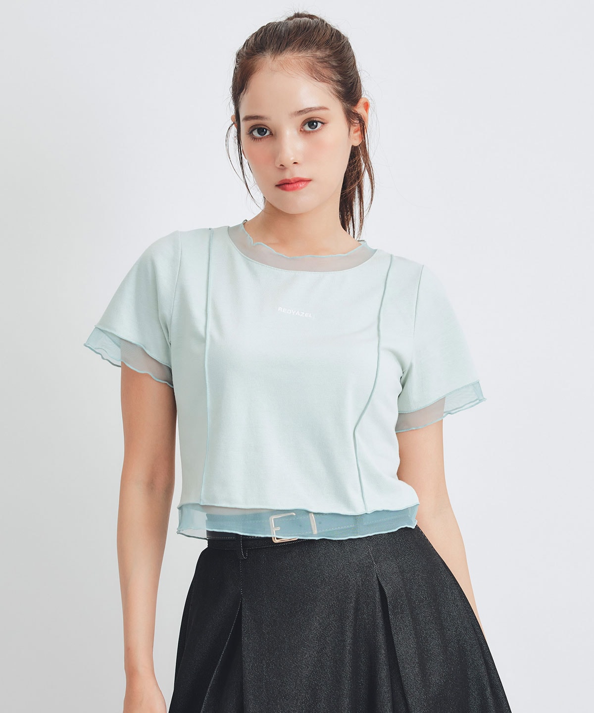 シアーレイヤードコンパクトロゴTシャツ