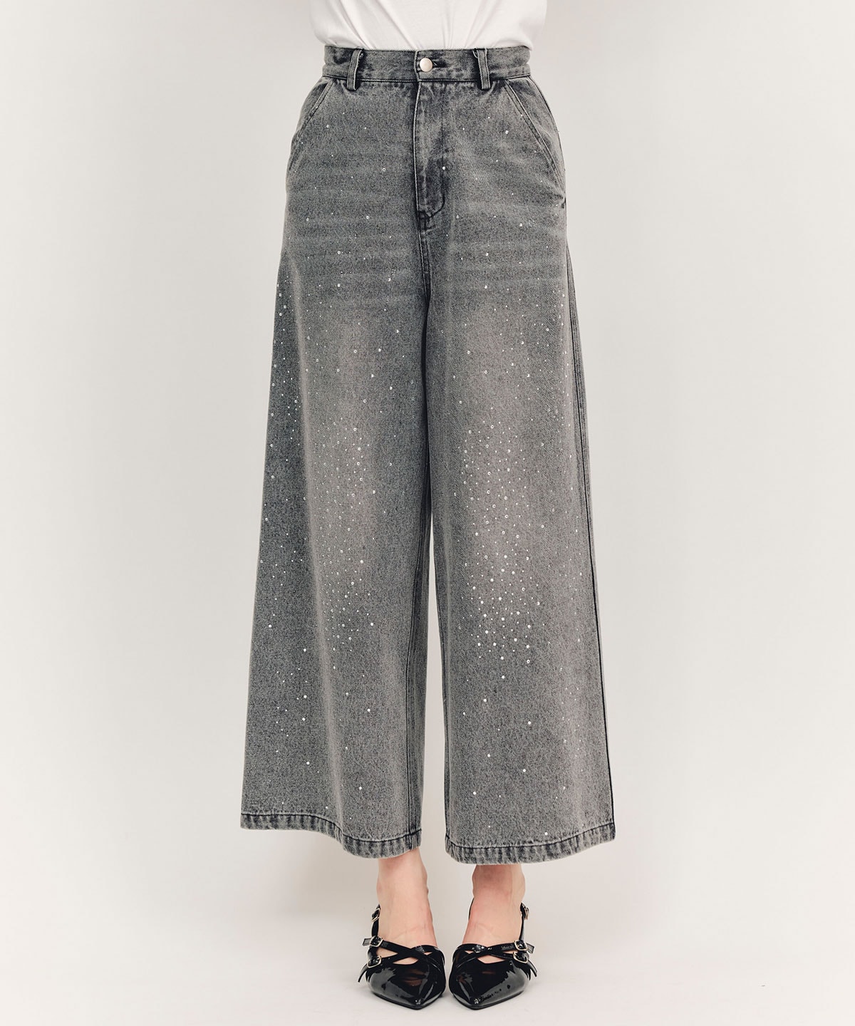 【Sparkle Denim Series】スパークルワイドデニムパンツ