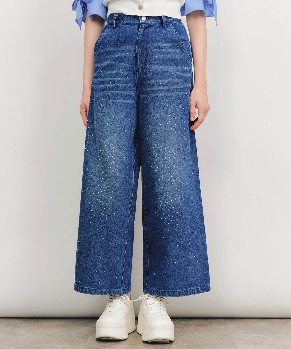 【Sparkle Denim Series】スパークルワイドデニムパンツ