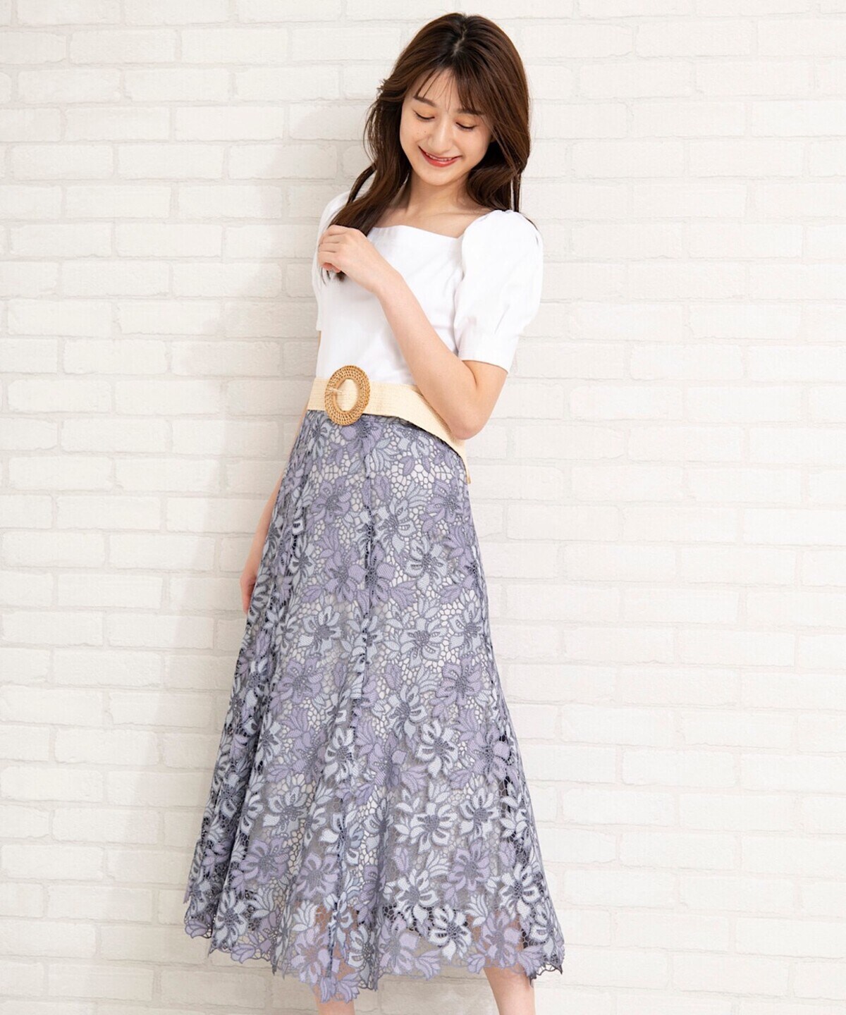 取扱い店舗一覧 グラデーションレーススカート M ラベンダー Swingle 公式オンラインショップ バーンデストローズ