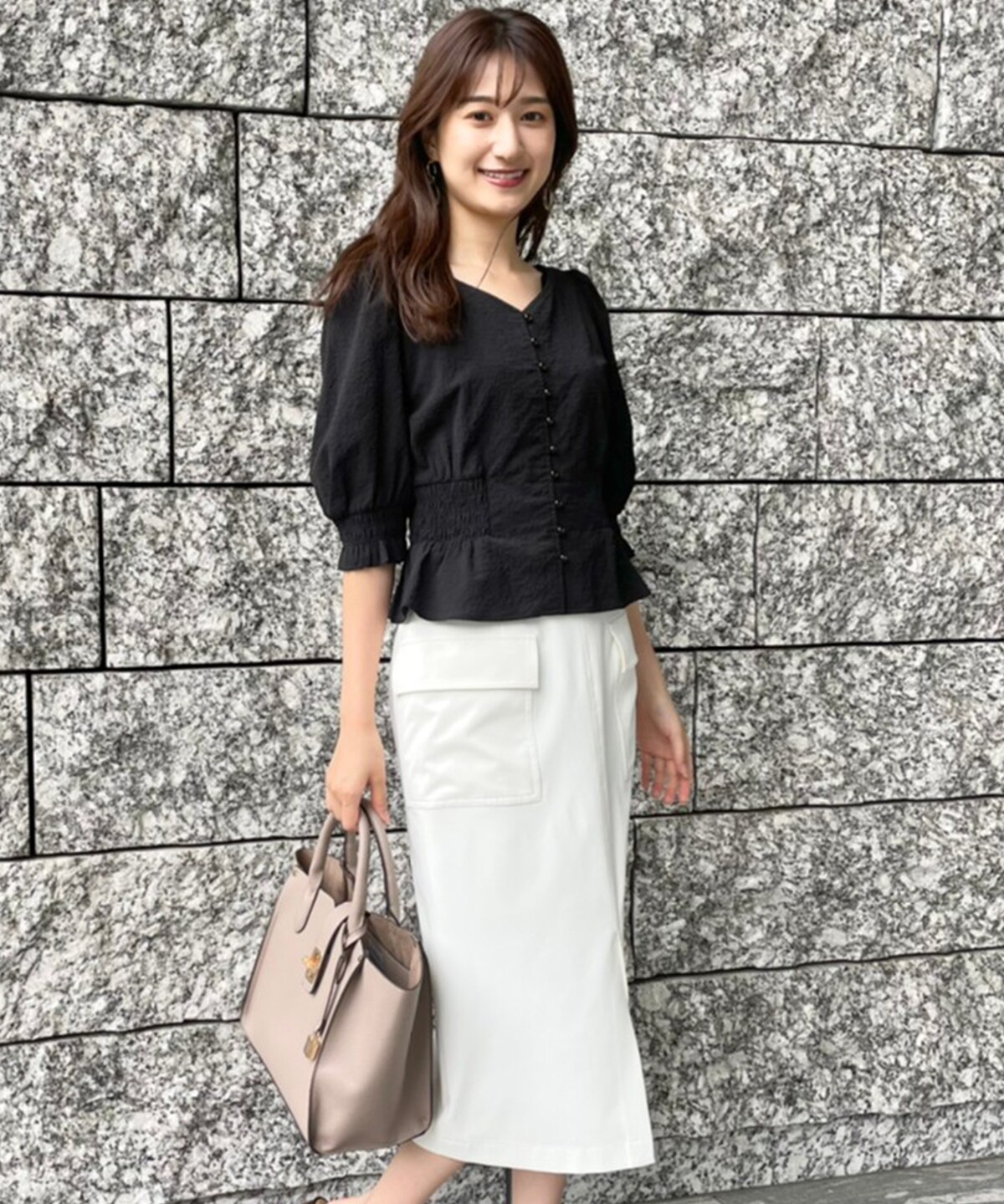 アウトポケットタイトスカート S 白 オフ白 Swingle 公式オンラインショップ バーンデストローズ