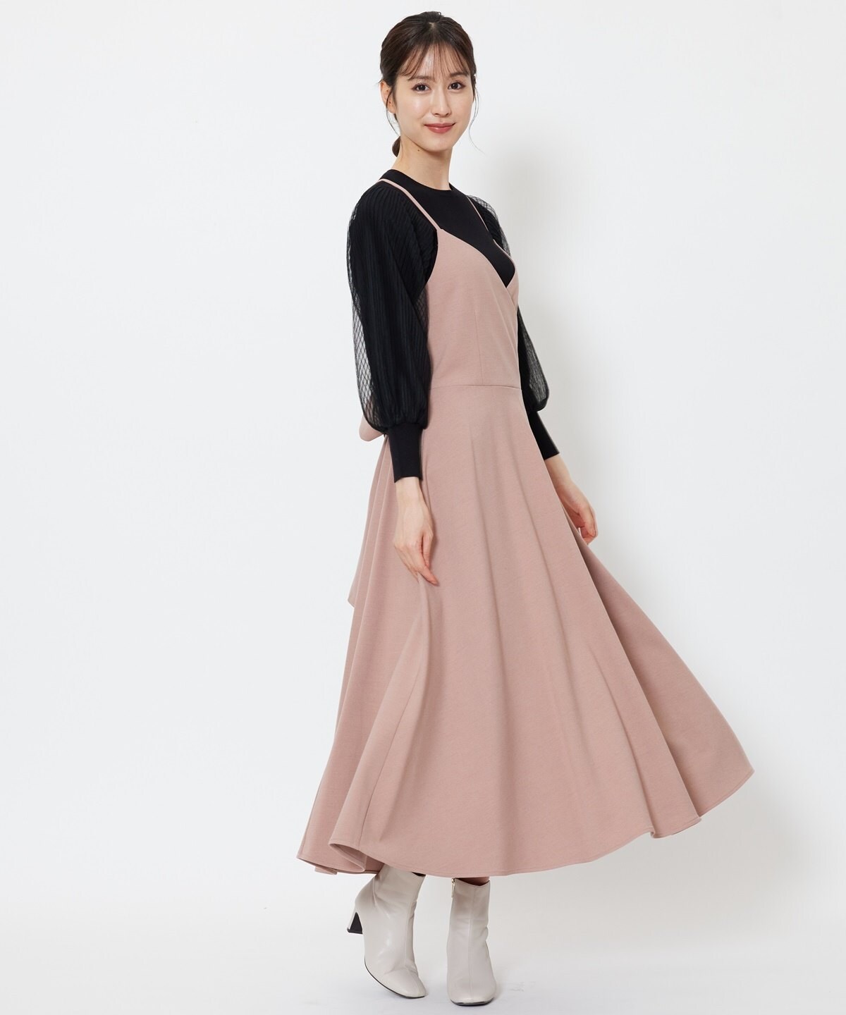 Winterバックリボンカシュクールキャミワンピース M ピンク Swingle 公式オンラインショップ バーンデストローズ