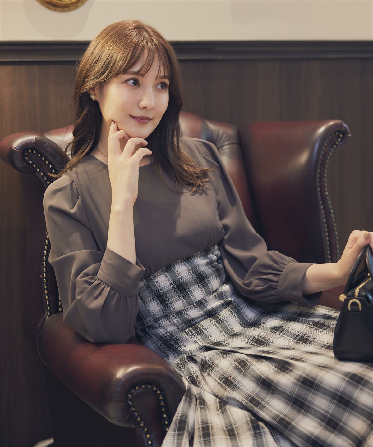 ハイウエスト切替ドッキングワンピース M モカ Swingle 公式オンラインショップ バーンデストローズ