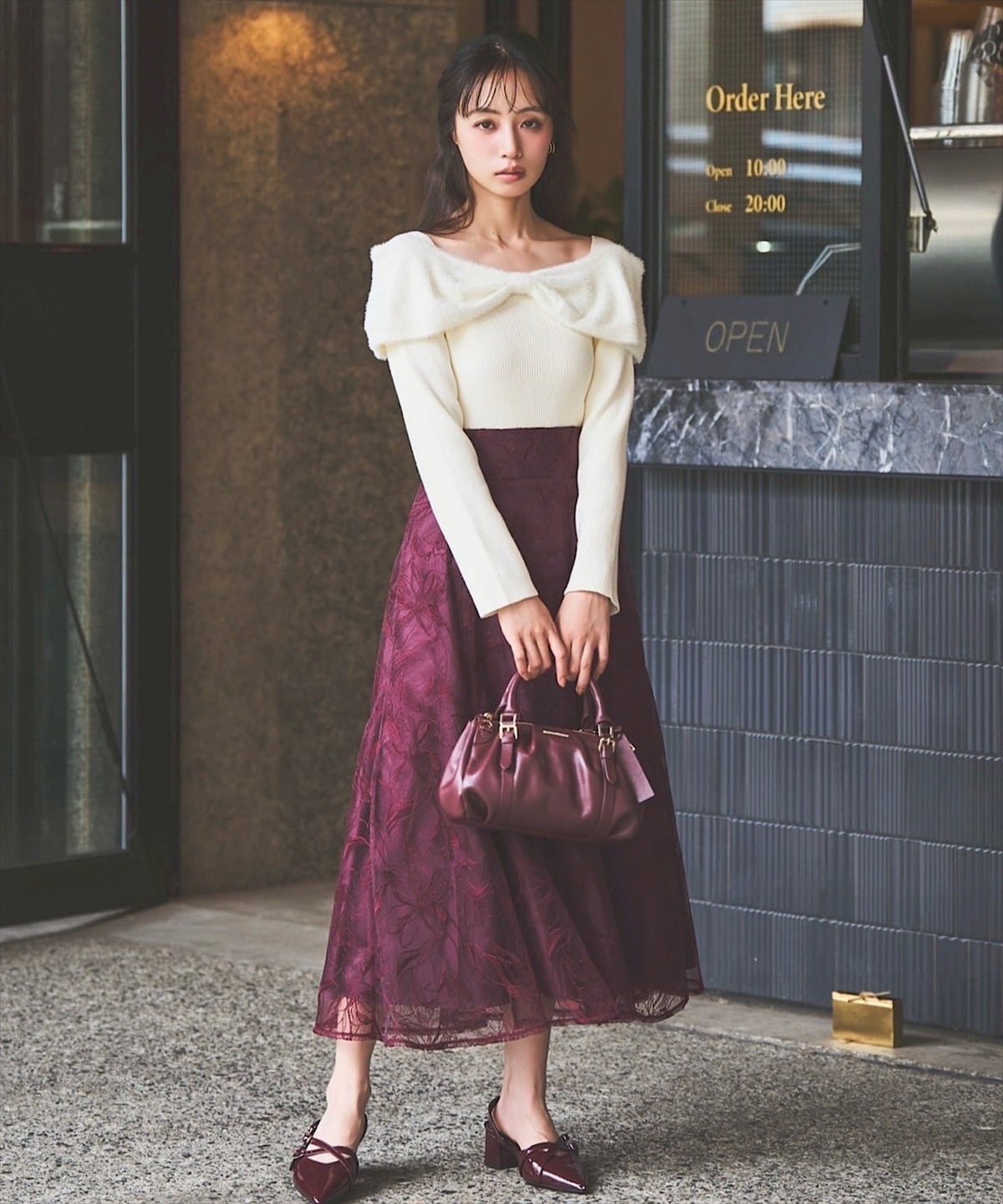 チュール刺繍スカート