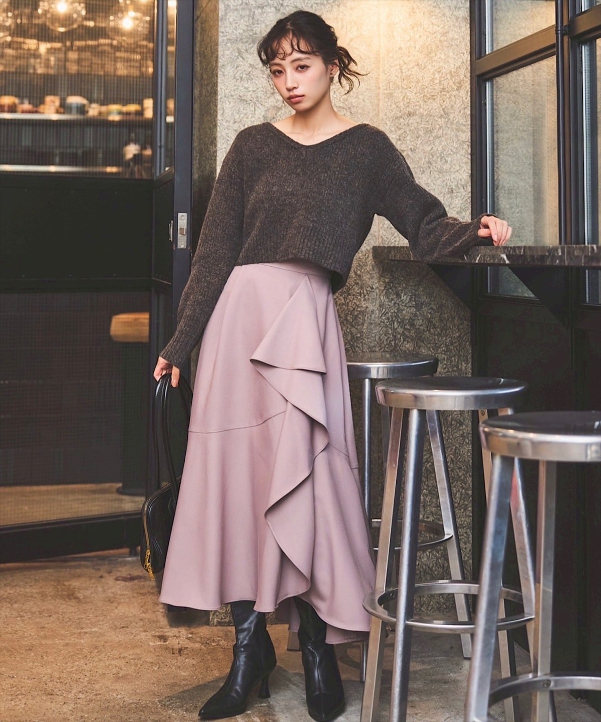 ラッフルフリルフレアスカート