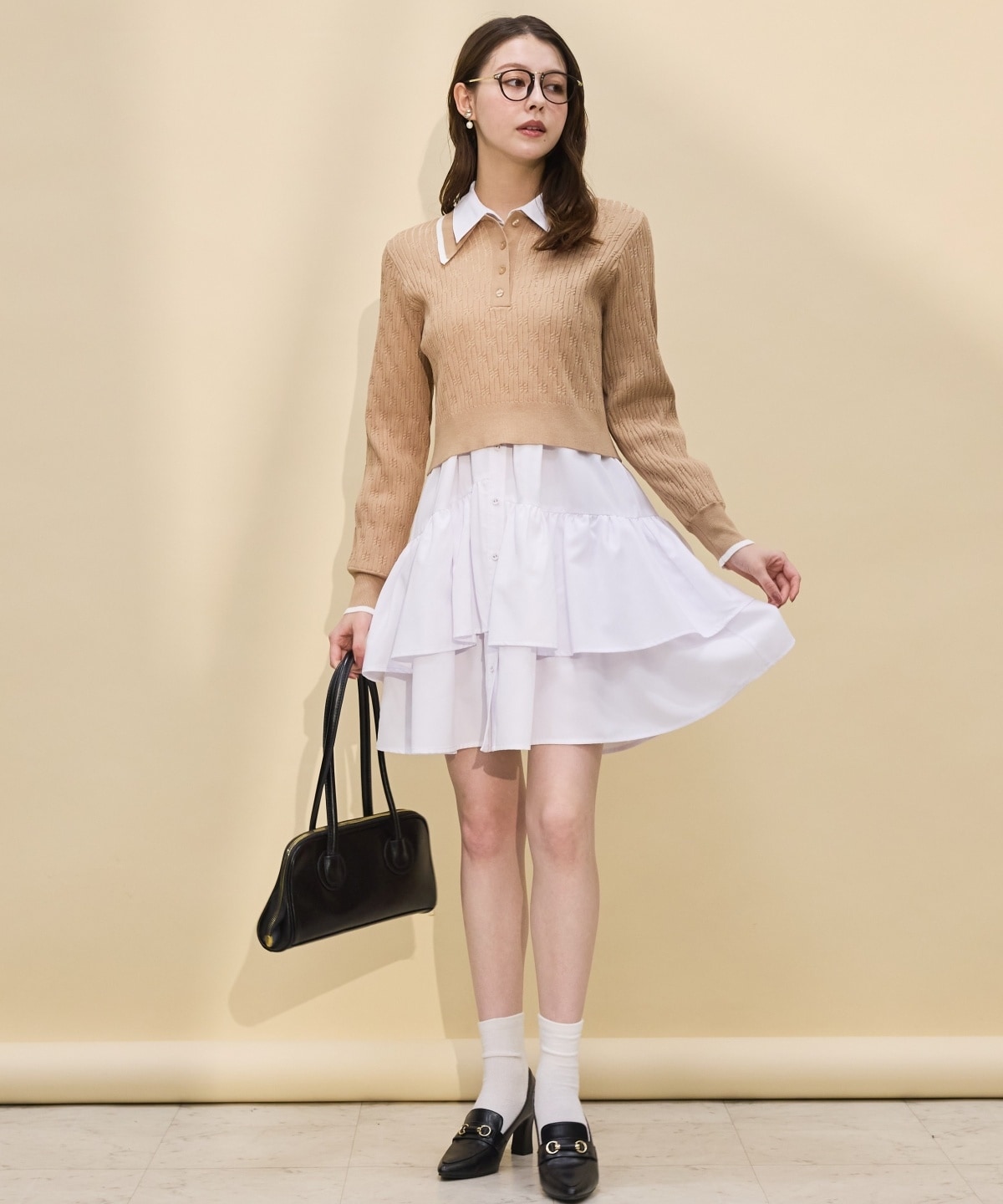 【再入荷】ティアードシャツワンピース