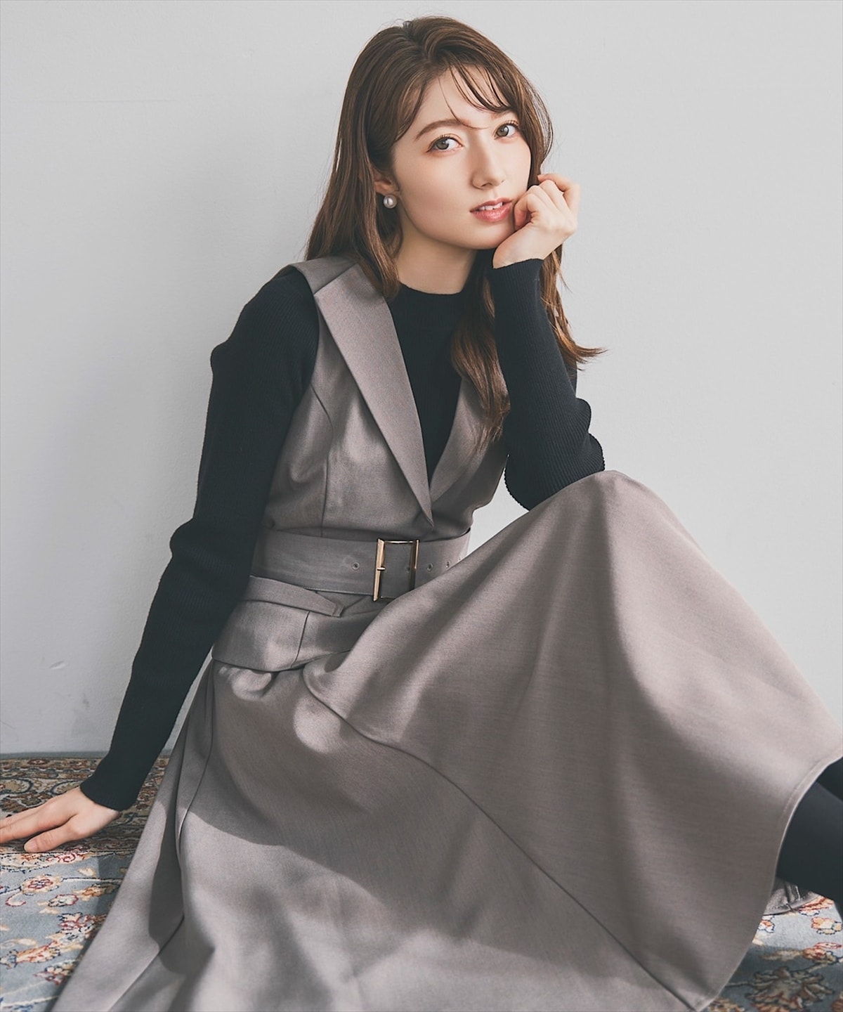 【11/14(Fri)発売】ジレアシメワンピースセットアップ