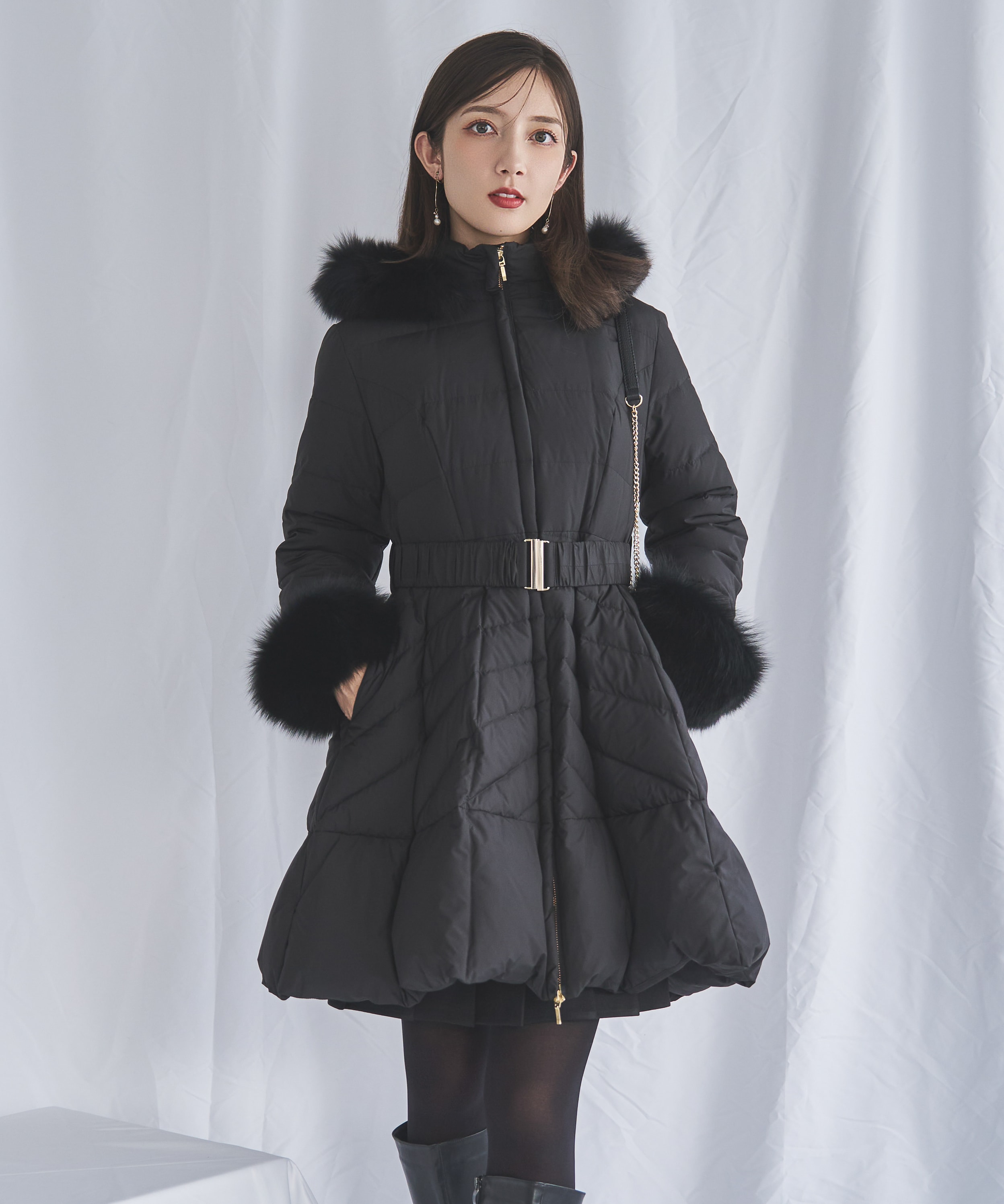 フォックスファー付ドレスダウン