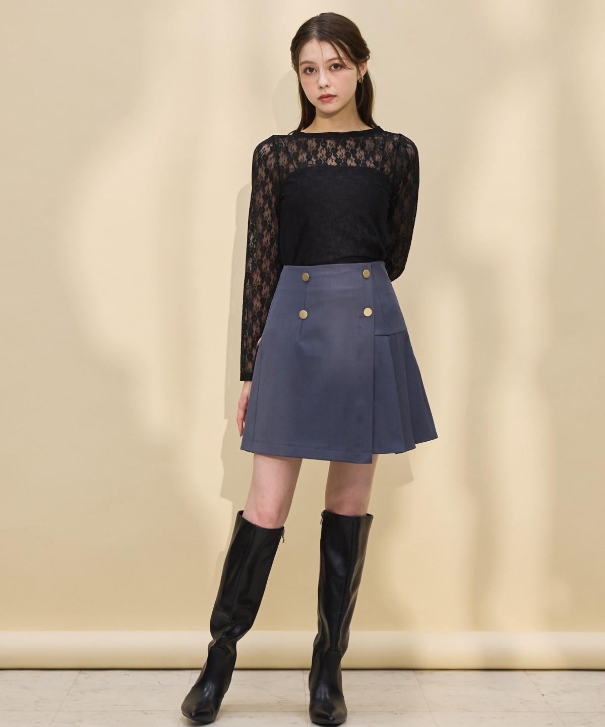 ストレッチレースプルオーバー