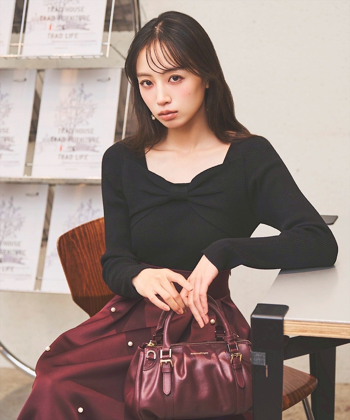 2WAYリボンリブニット