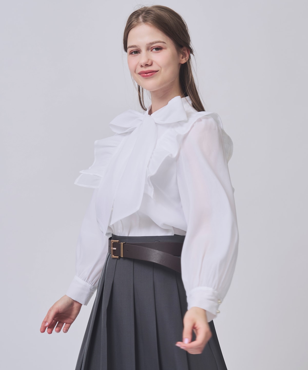 【2/20(Fri)発売】シアーBIGリボンタイブラウス