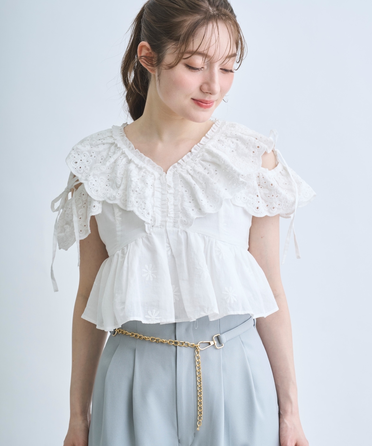 【4/10(Fri)予約開始】レースペプラムブラウス