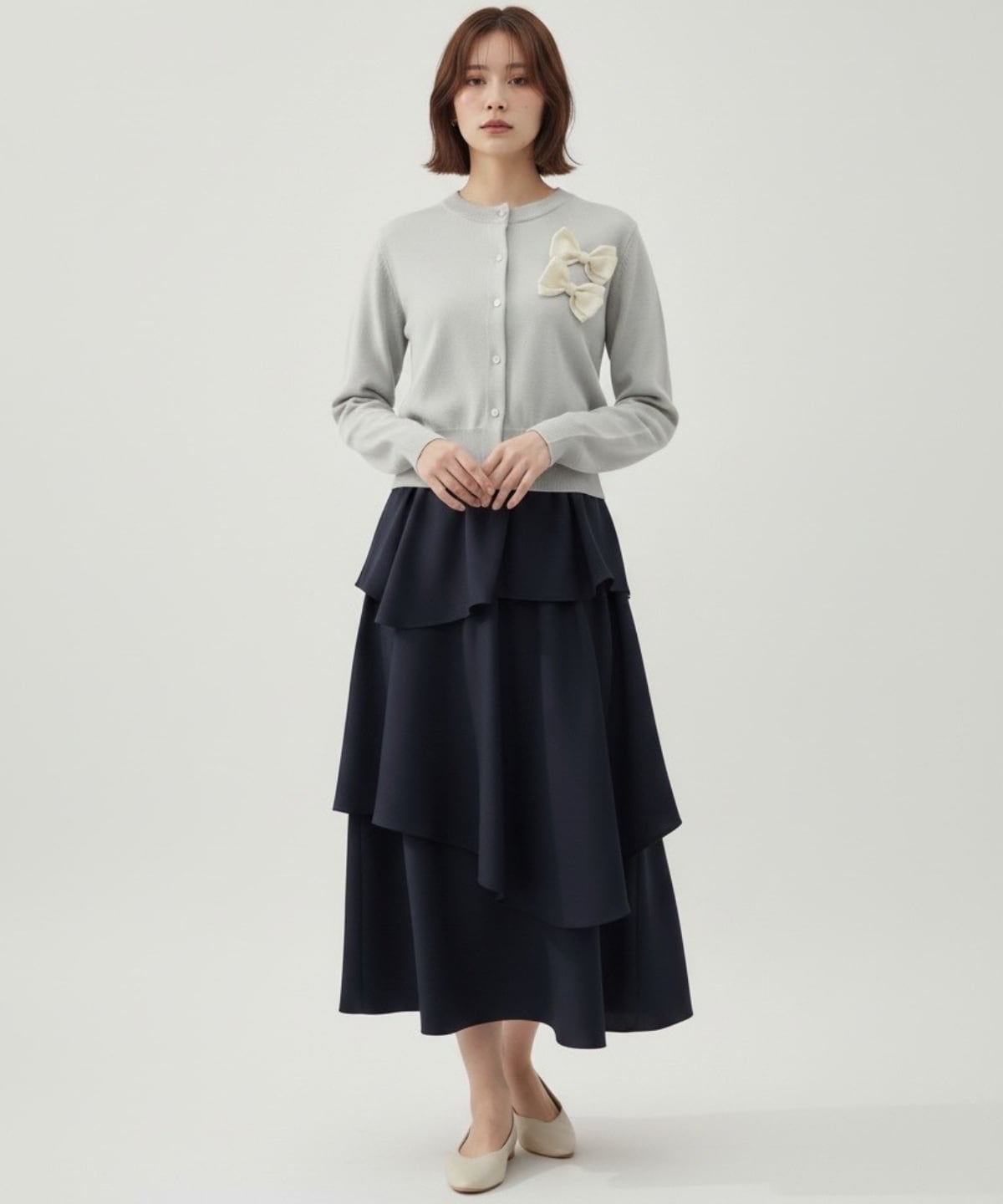 【2/20(Fri)発売】麻調ティアードスカート