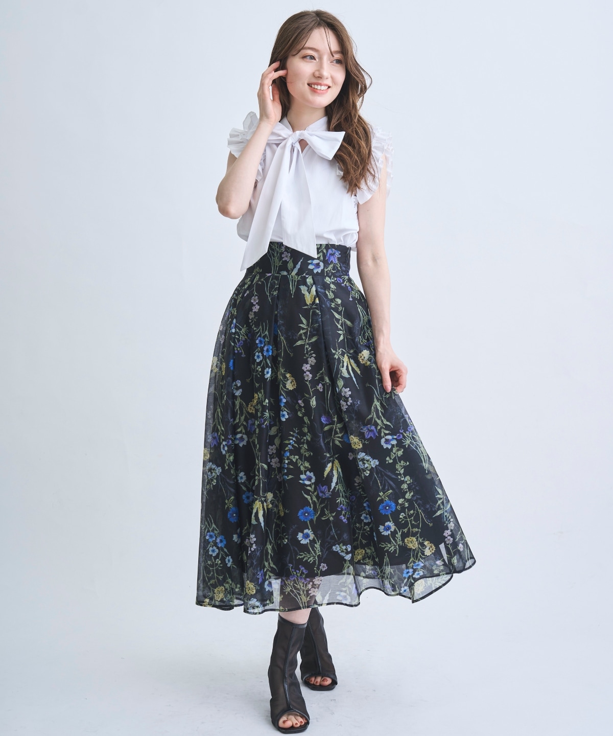 【4/10(Fri)発売】シアーグリーンフラワースカート