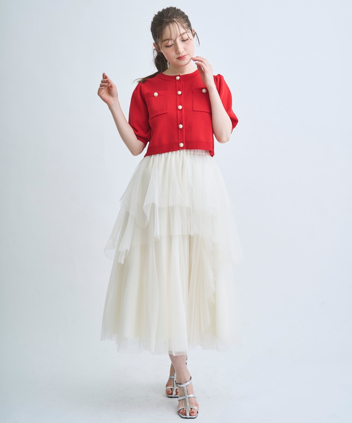 【4/10(Fri)発売】ボリュームチュールティアードスカート
