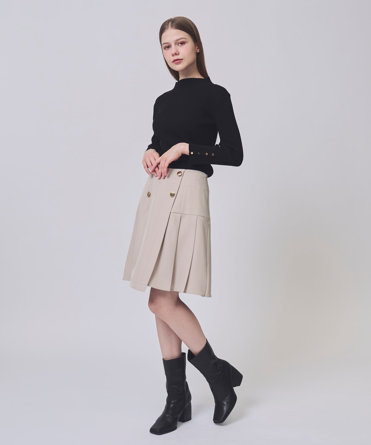 【1/30(Fri)発売開始】アシメプリーツミニスカート