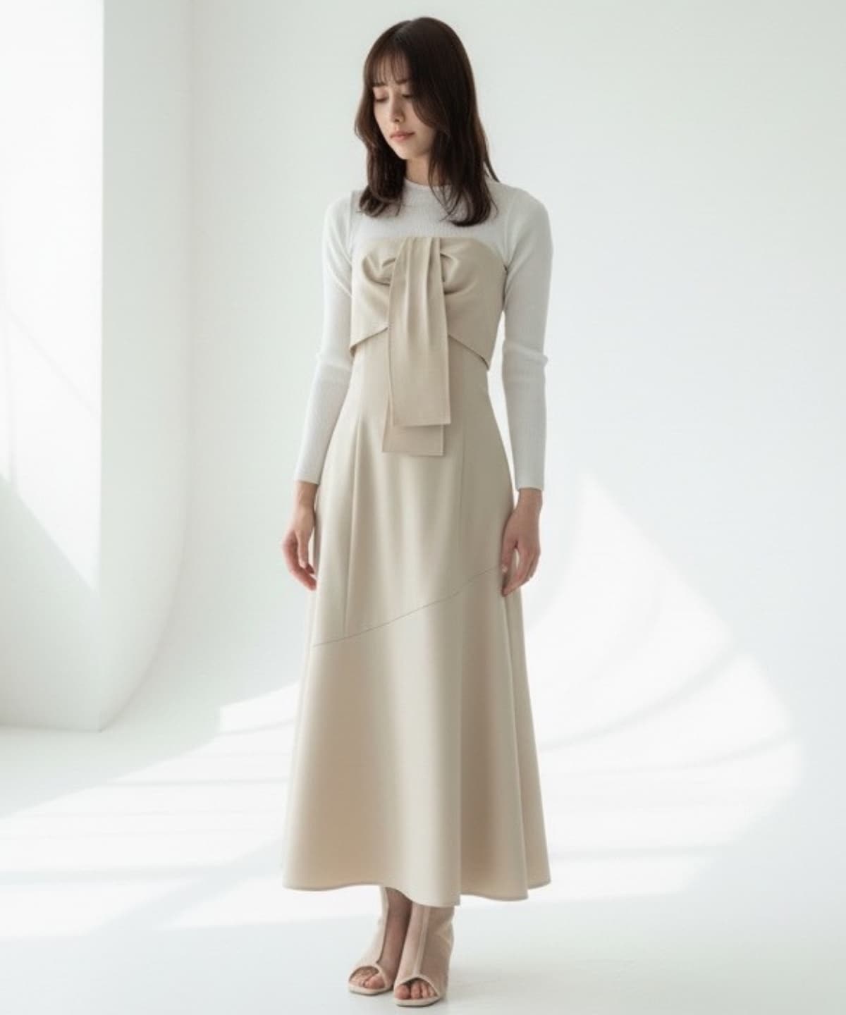 【2/20(Fri)発売】フロントリボンマーメイドワンピース