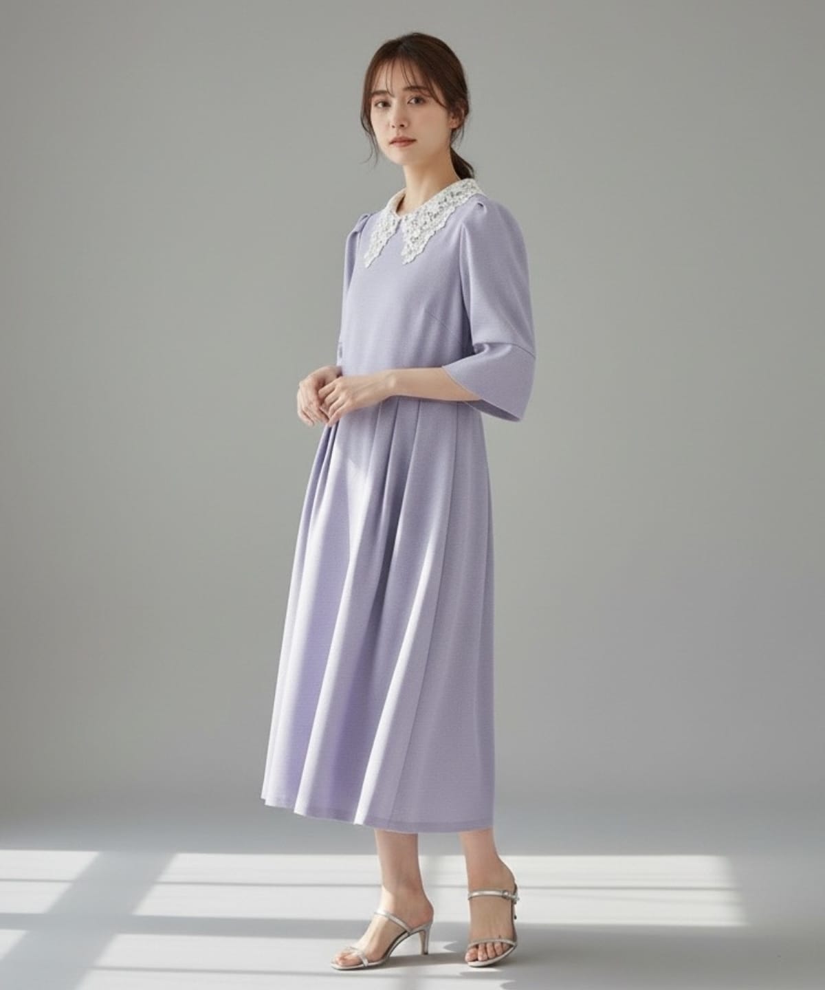 【2/27(Fri)発売】ラメツイードレース襟ワンピース