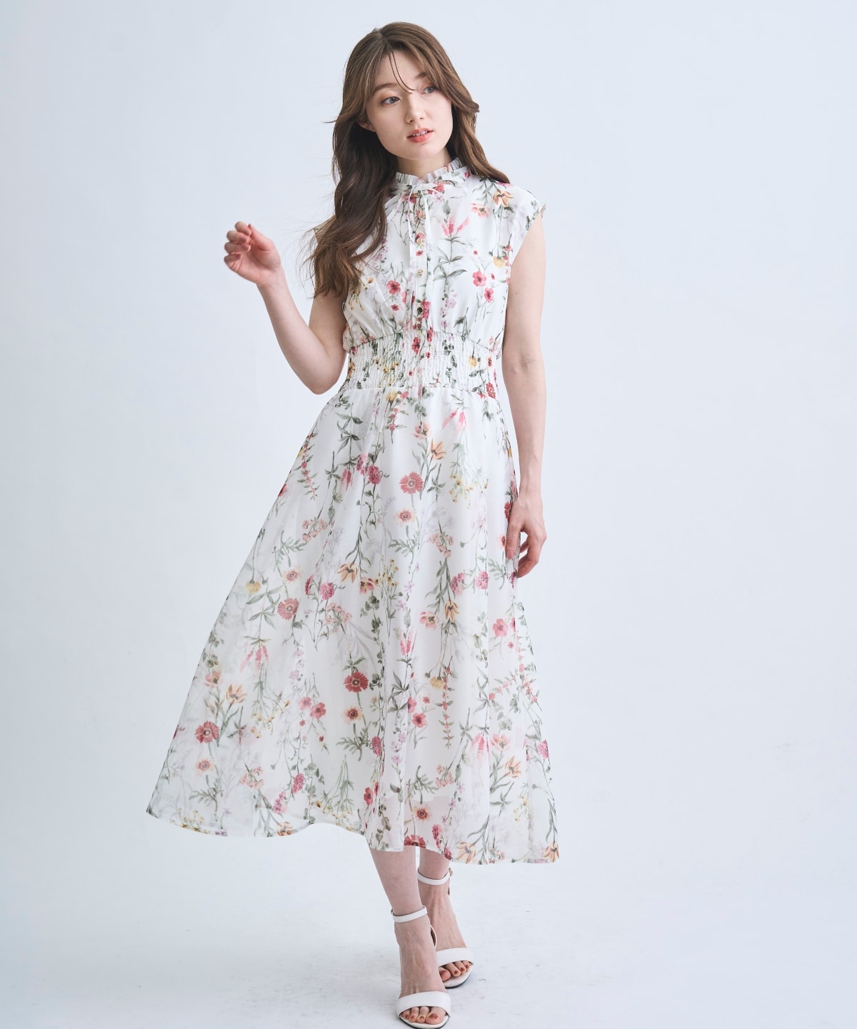 【3/19(Thu)予約開始】シアーグリーンフラワーワンピース