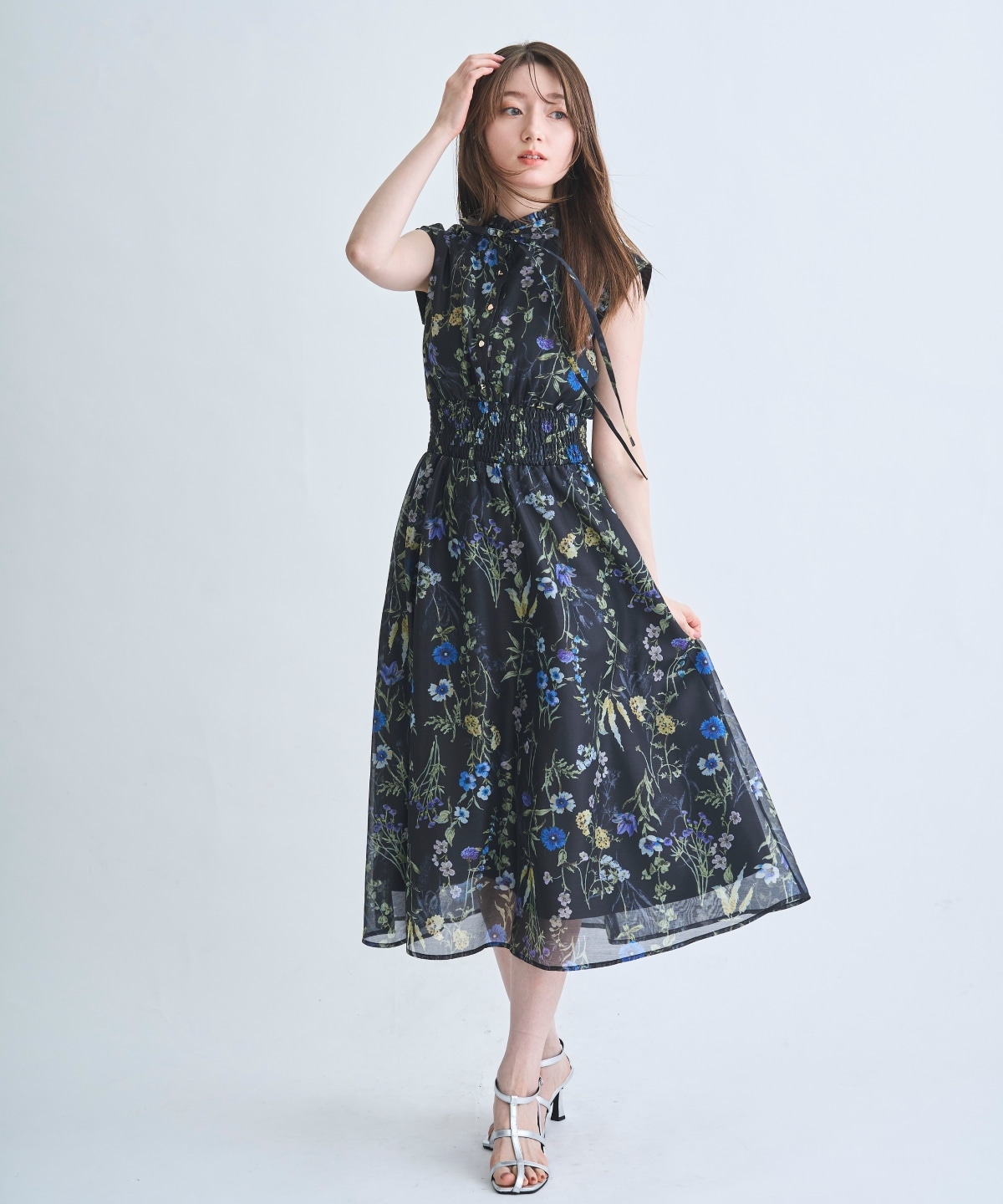 【3/19(Thu)予約開始】シアーグリーンフラワーワンピース