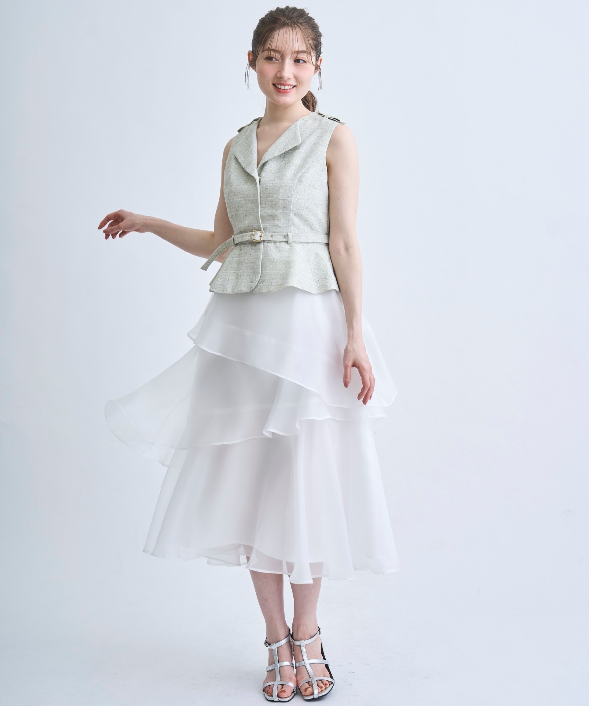 【4/10(Fri)予約開始】ジレドッキングティアードスカートワンピース