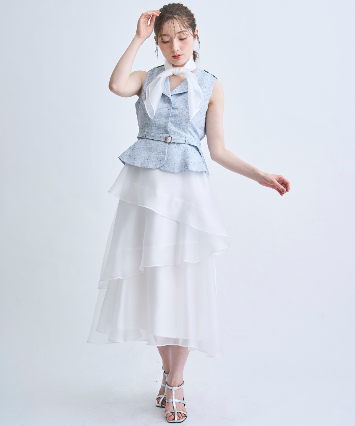 【4/10(Fri)予約開始】ジレドッキングティアードスカートワンピース