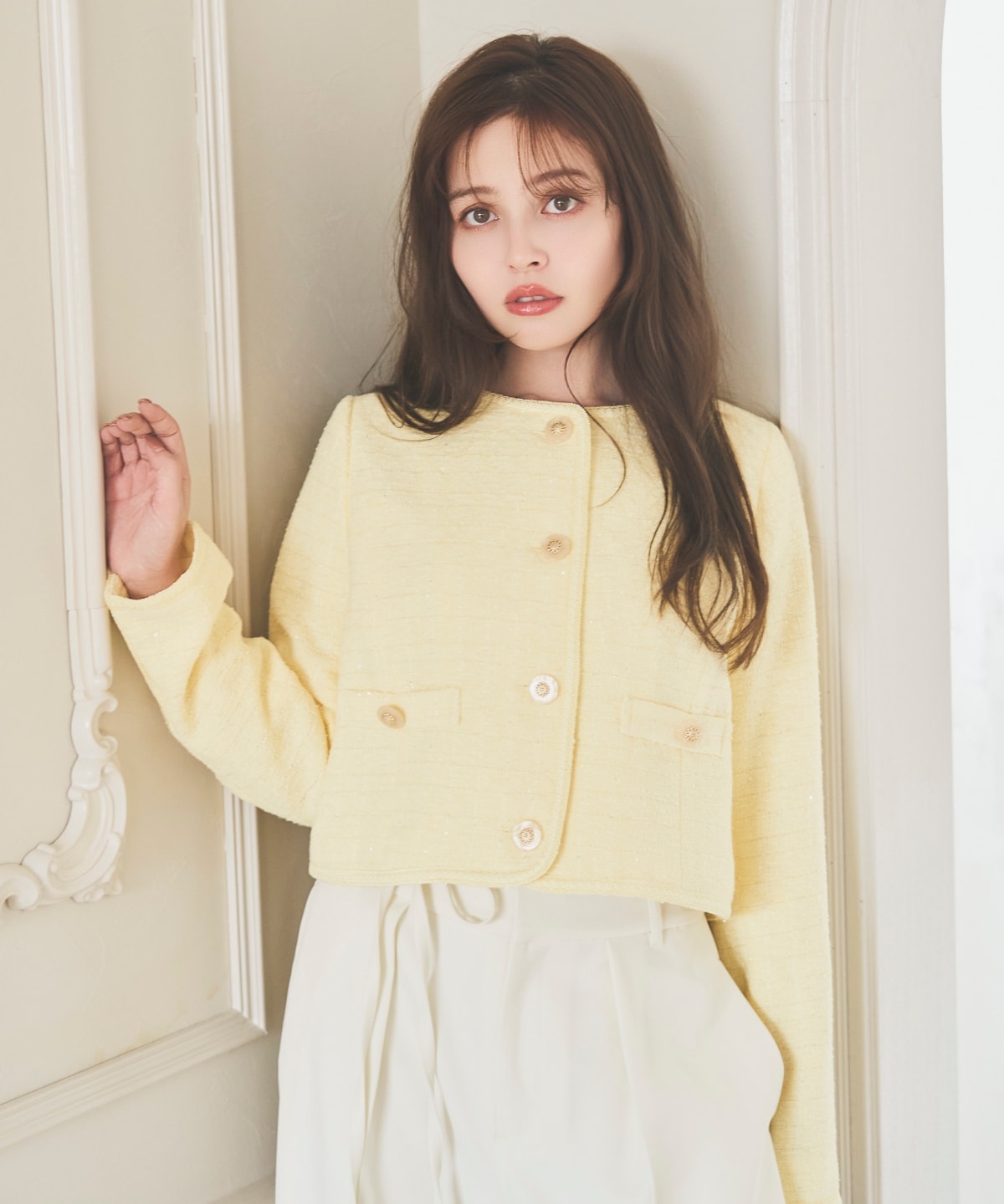 【3/6(Fri)発売】ラメツイードノーカラージャケット