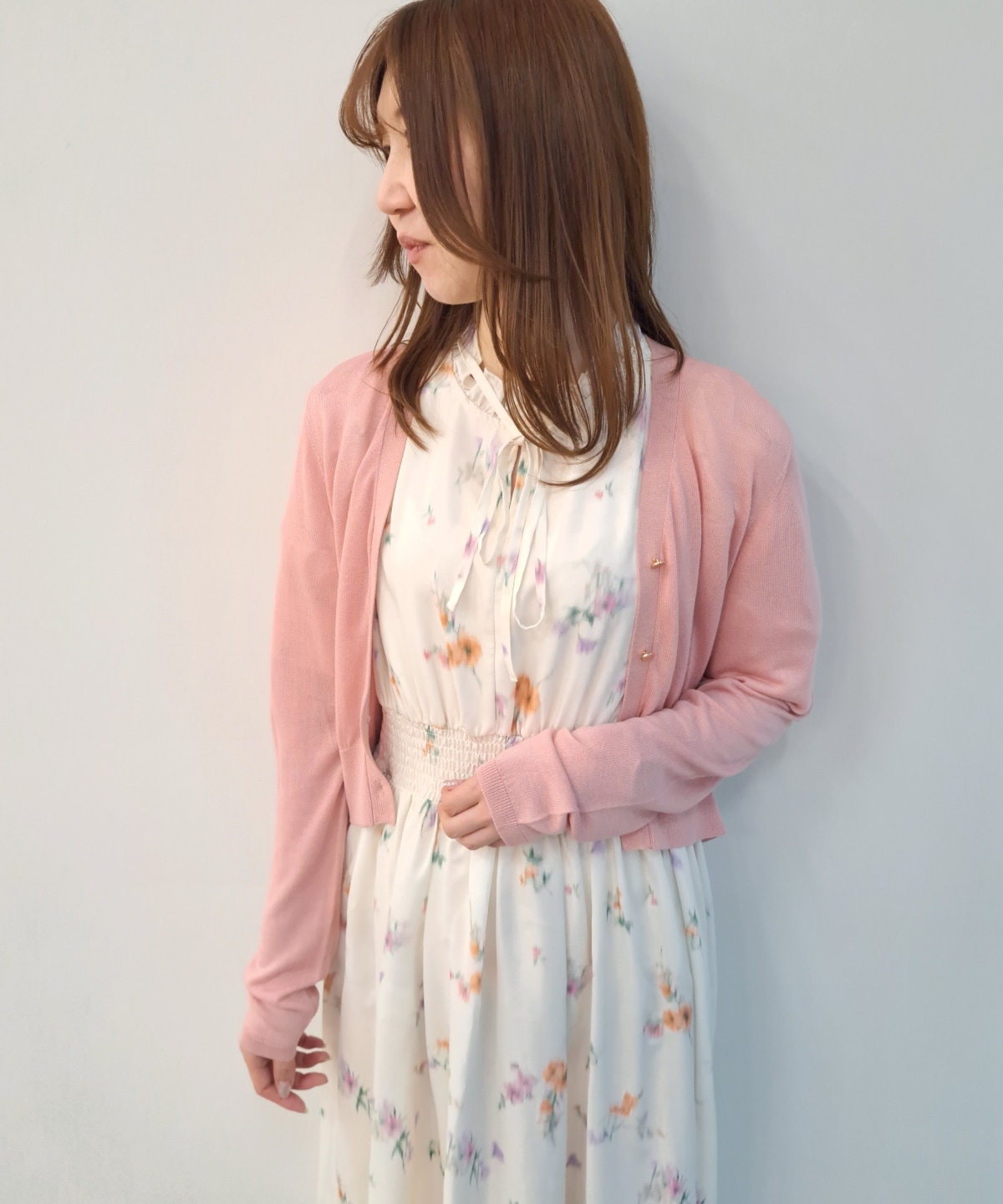 【5/1(Fri)発売】金ボタンVネックシア―カーディガン