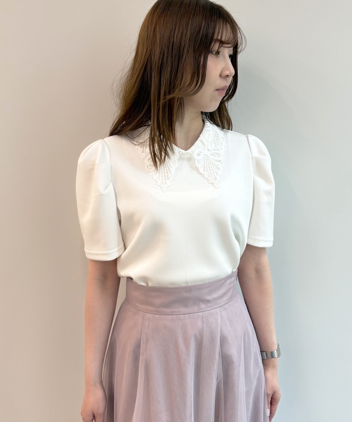 【5/1(Fri)発売】レースカラータックスリーブトップス