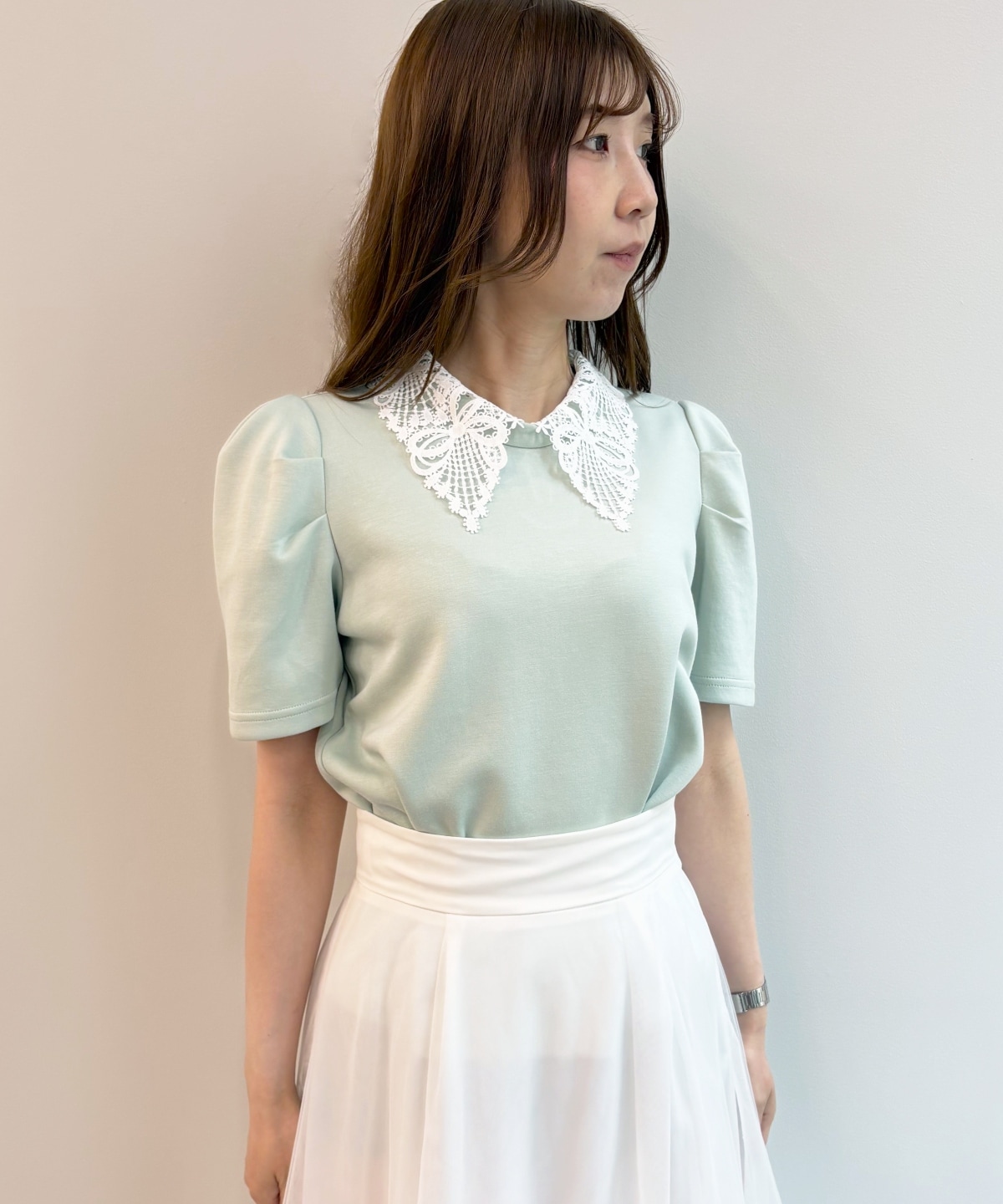 【5/1(Fri)発売】レースカラータックスリーブトップス