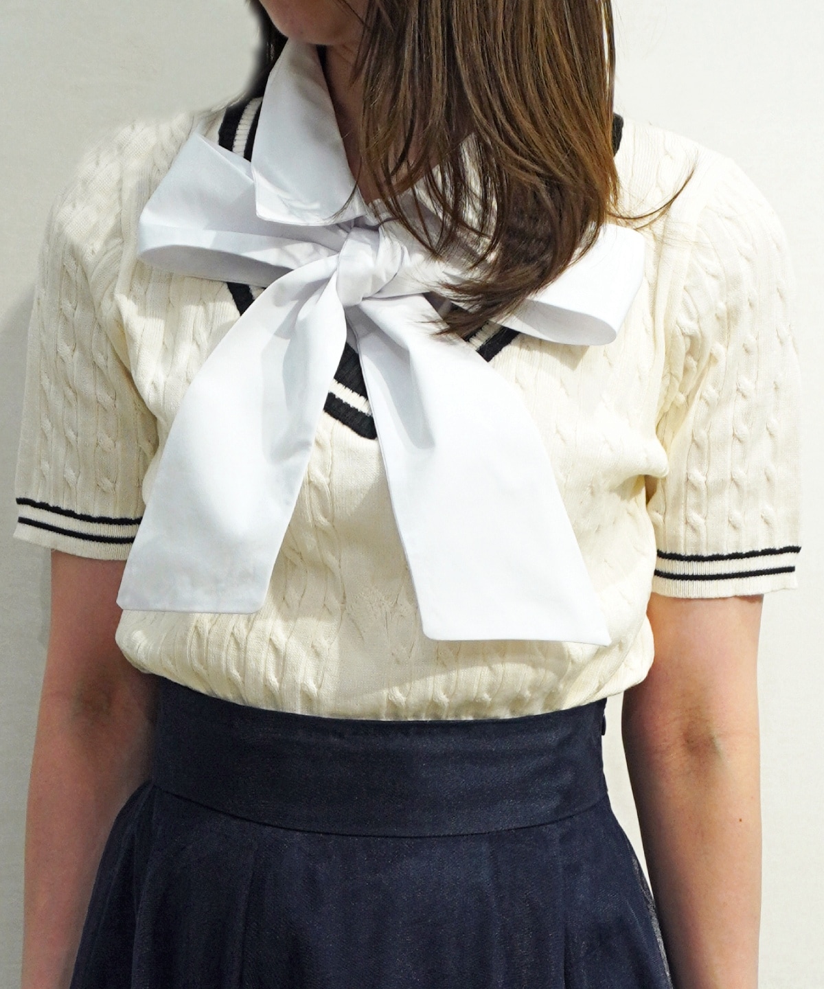 【4/17(Fri)予約開始】ケーブルジレレイヤードニットプルオーバー