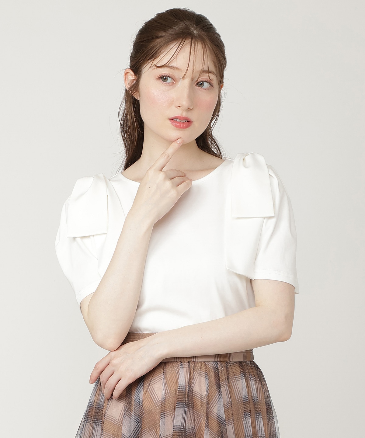 【6/11発売】ショルダーリボンTシャツ