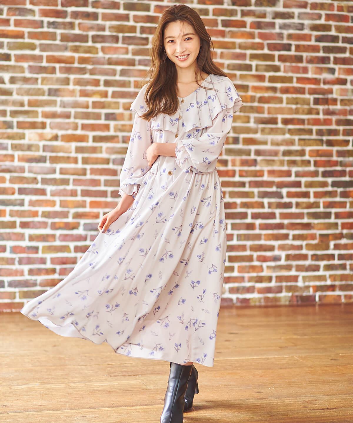 オキザリスフラワーワンピース M ベージュ Willselection 公式オンラインショップ バーンデストローズ