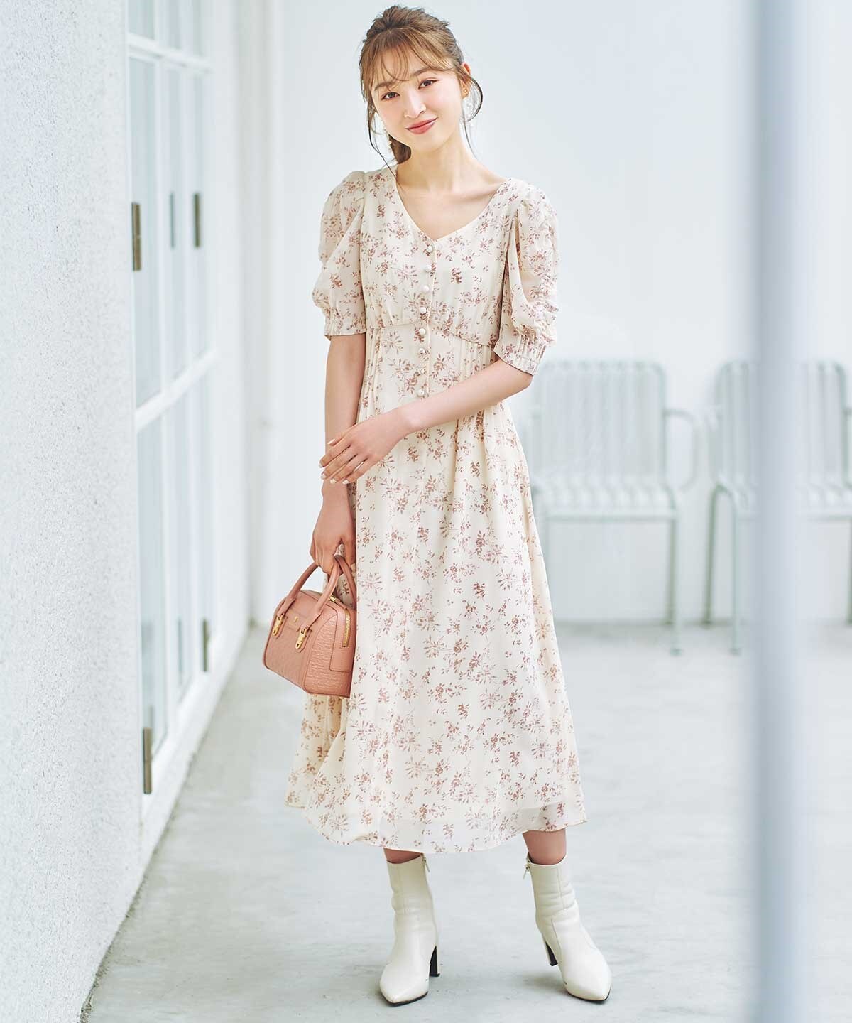 パワショルタックワンピース M エクリュ Willselection 公式オンラインショップ バーンデストローズ