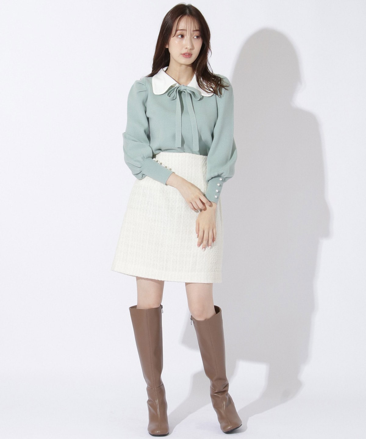 マルチ台形ミニスカート M オフホワイト Willselection 公式オンラインショップ バーンデストローズ