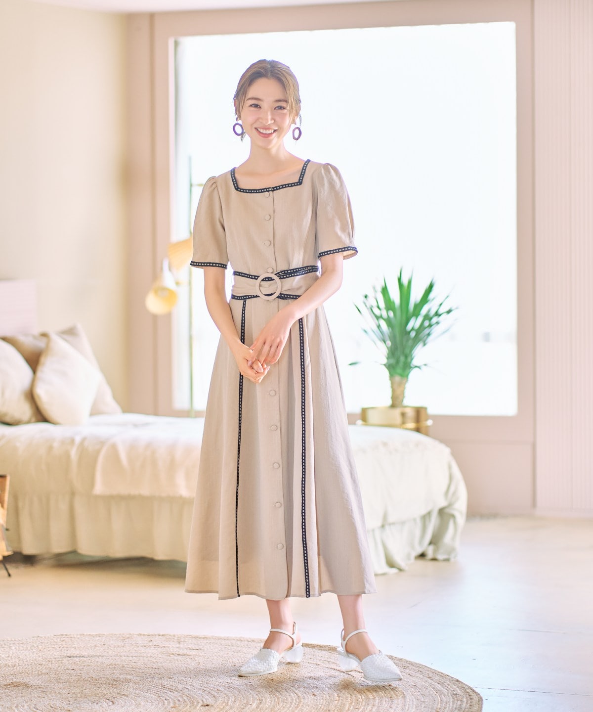 【WILLSELECTION】 はしごレース配色ワンピース